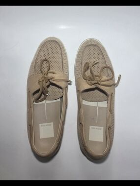Dolce Vita Beige Suede Perforated Boat Shoes